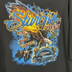 Men’s Black Hot Leathers Brand Sturgis 2013 Shirt Size 2XL Black Hills Rally